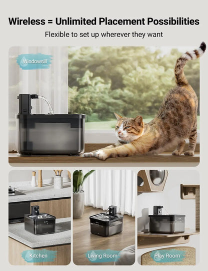 2.5L Automatic Stainless Steel Cat Water Fountain