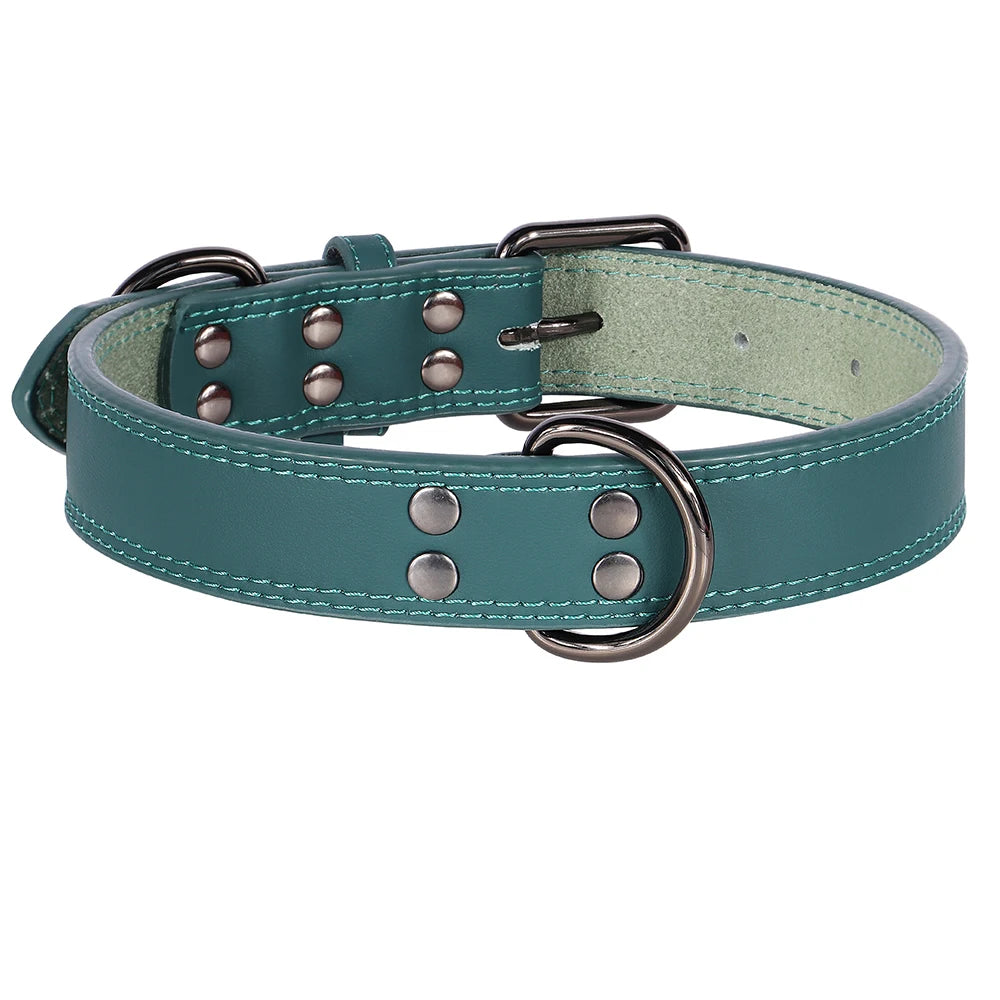 Durable Leather Dog Collar for Small, Medium, and Large Dogs