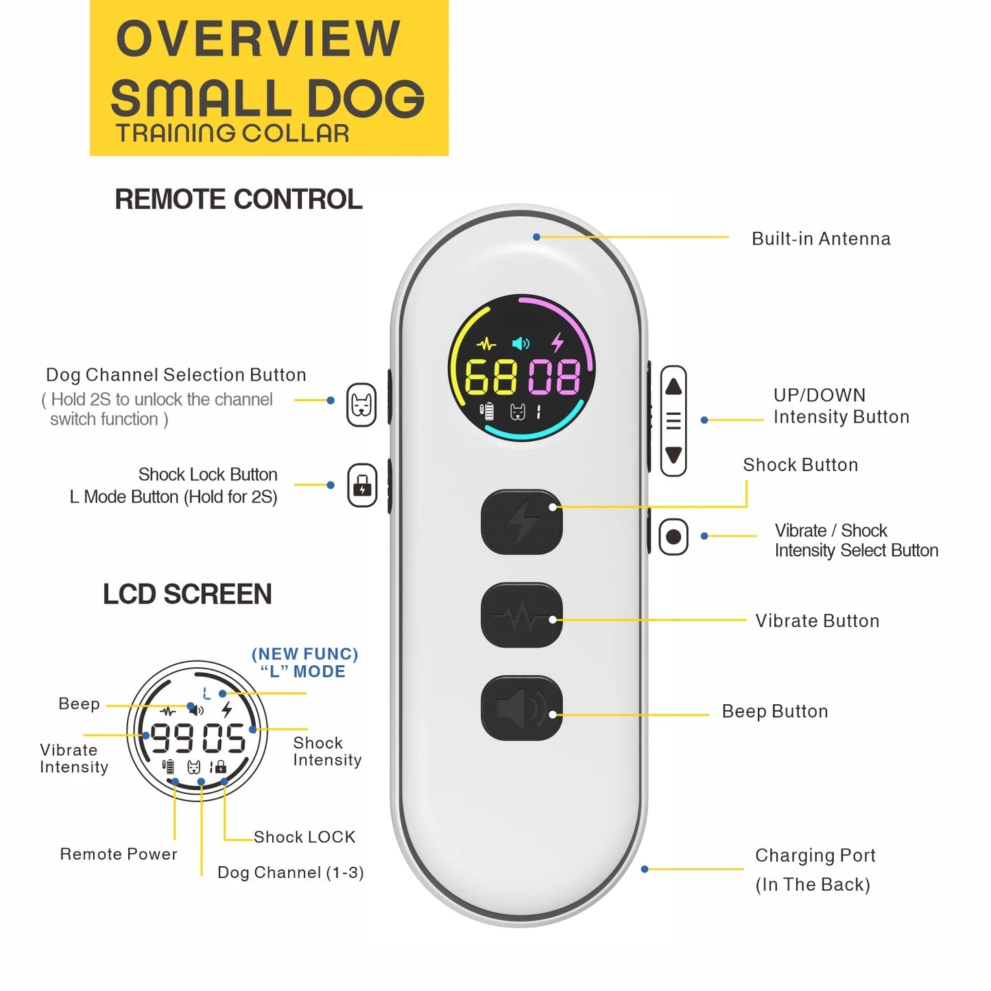 Rechargeable Small Dog Training Collar with Remote Control