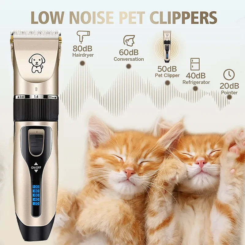 Cordless Rechargeable Professional Pet Hair Trimmer Set