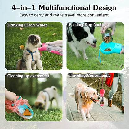 Portable Pet Water Bottle & Multi-Functional Dog Walking Kit