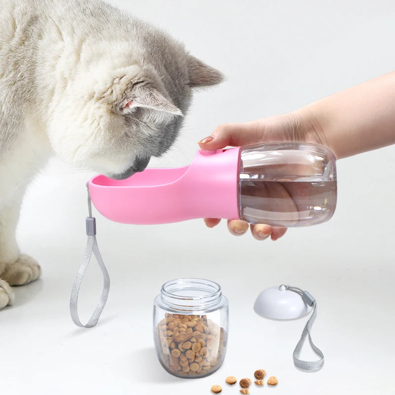 2-in-1 Portable Pet Travel Water Bottle and Food Container