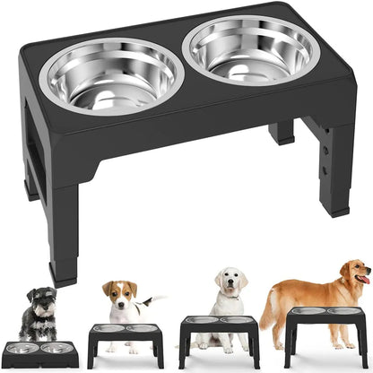 Elevated Pet Feeder Adjustable Height