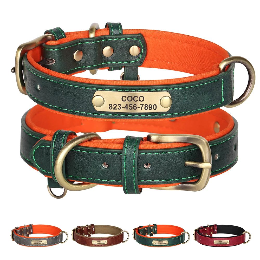 Personalised Dog Collar with PU Leather