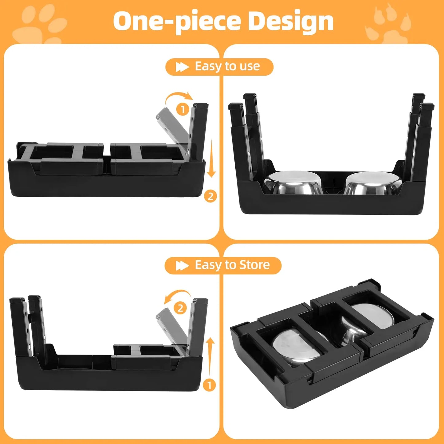 Elevated Pet Feeder Adjustable Height