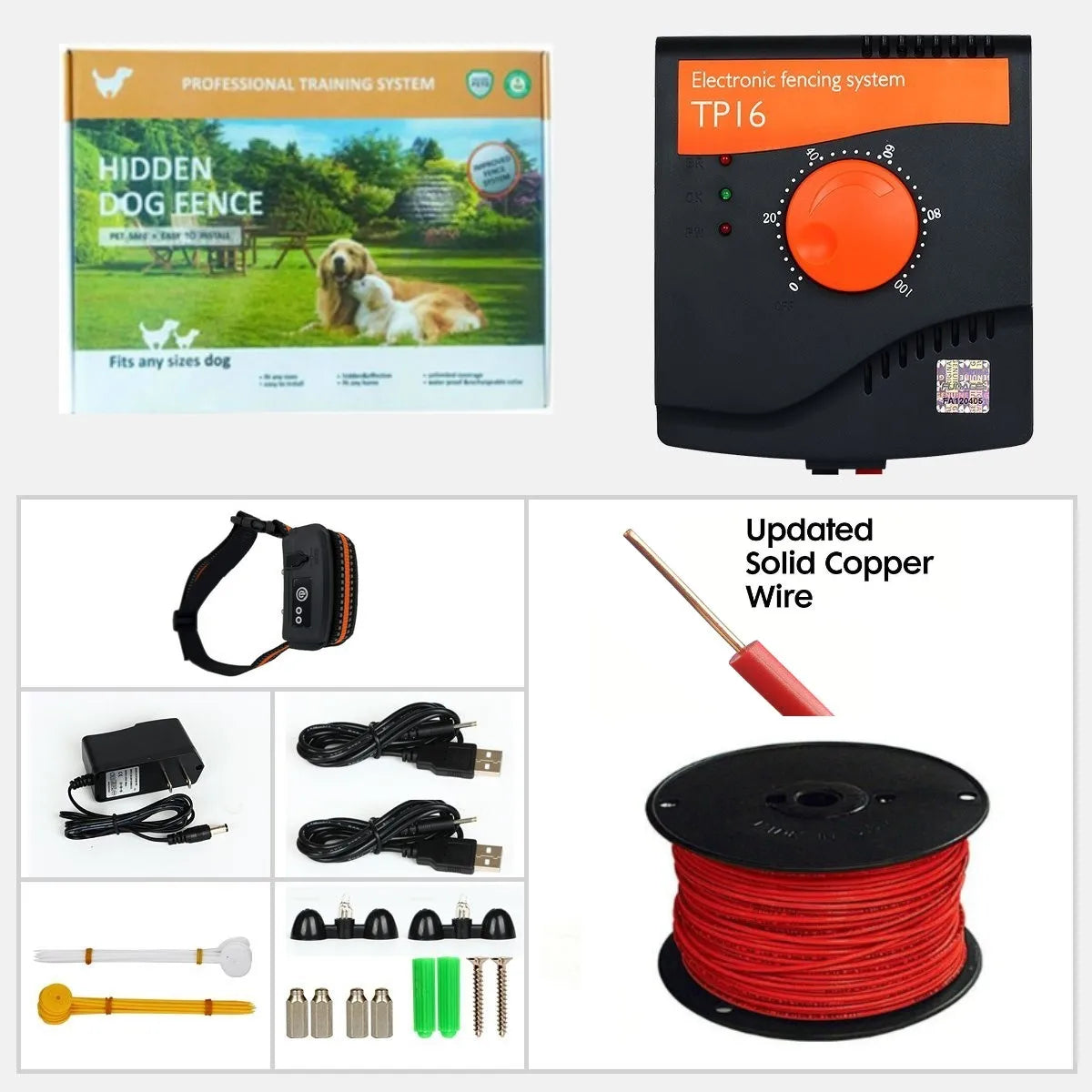 TP16 Pet Fence System with Rechargeable Waterproof Training Collar