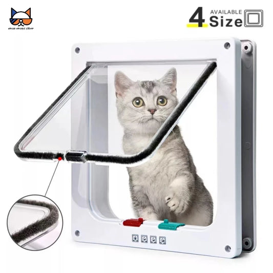 Cat Flap Door with 4-Way Security Lock