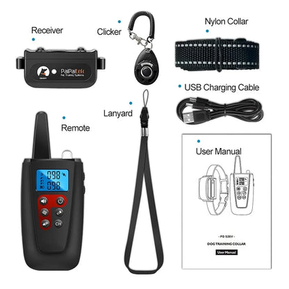 No Shock Dog Training Collar with Remote (Model: PD 526V-1) Beep & Vibration Modes | 3300 ft Range