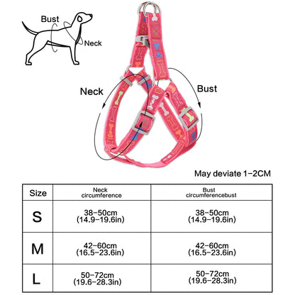 Colourful Bone Pattern Dog Harness