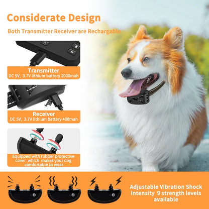 2-in-1 Wireless Dog Electric Fence & Training Collar