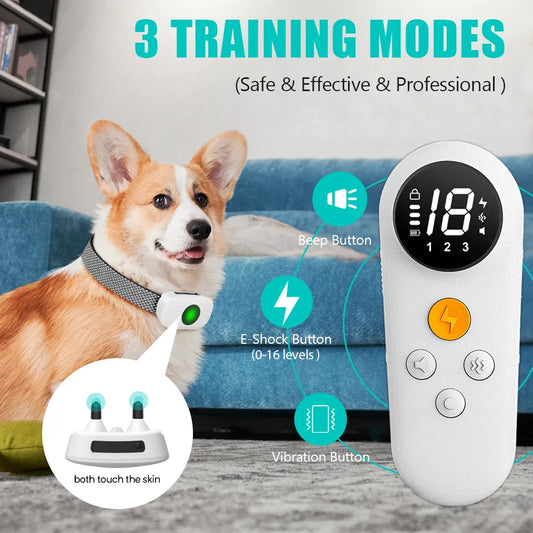 Electric Training Collar Rechargeable Anti Bark Dog Collar with Remote