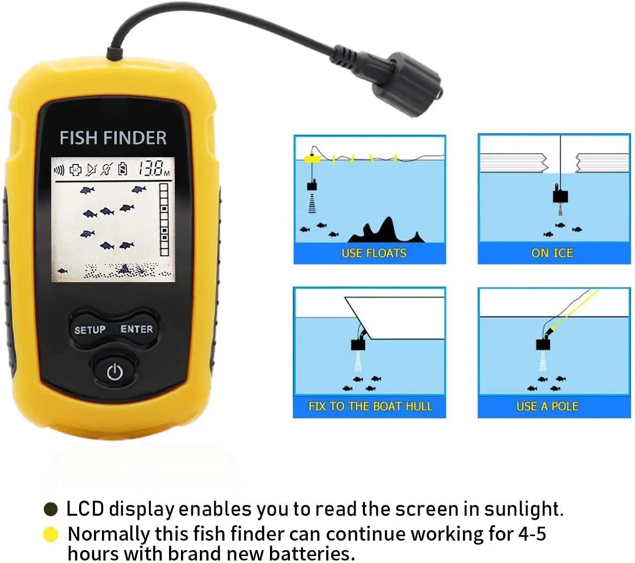 100M Portable Sonar Fish Finder