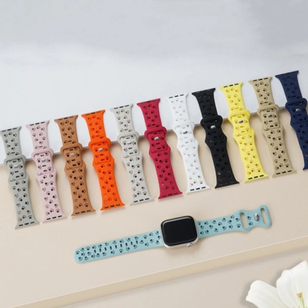 Trendy Pet Dog Paws silicone Band strap for Apple Watch for Animal Lovers