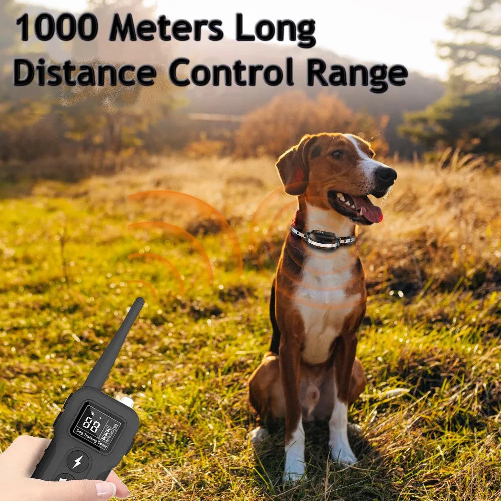 1000m Rechargeable Electric Dog Training Collar with Remote Control