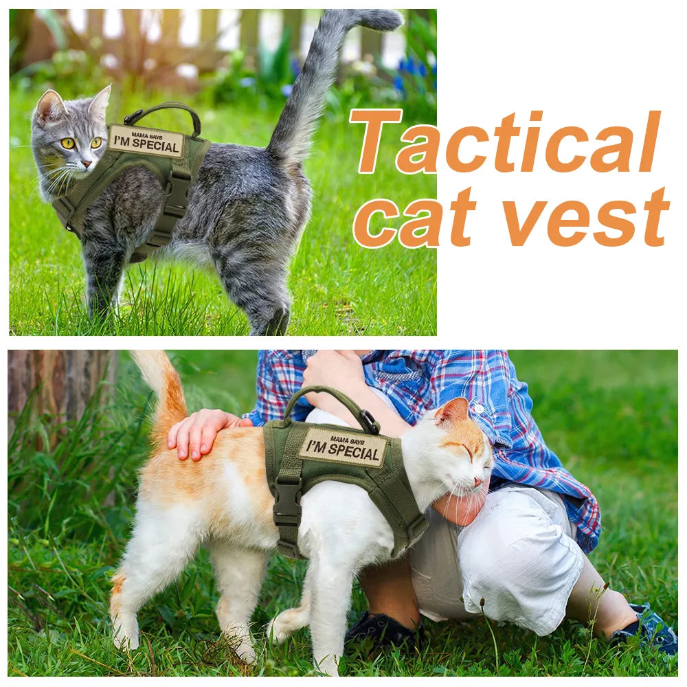 Nylon Tactical Cat Harness Vest with Handle