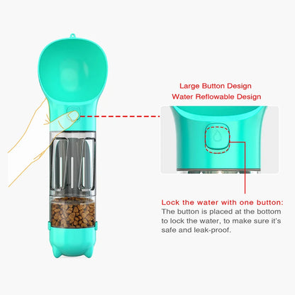 Portable Multifunctional Dog Water Bottle with Poop Dispenser