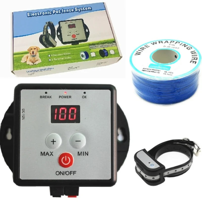 Electronic Pet Fence and Anti-Barking Training Collar System