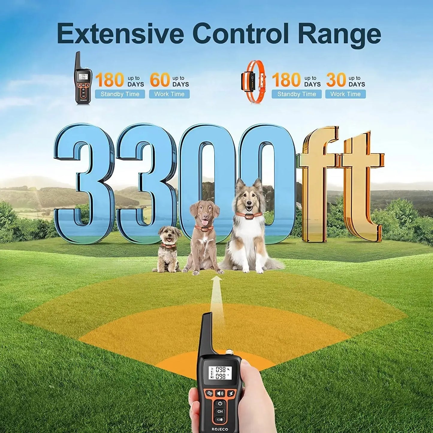 1000m Electric Dog Training Collar with Remote Control