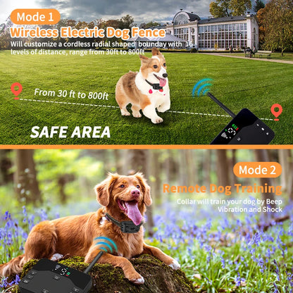 2-in-1 Wireless Dog Containment System & Training Collar