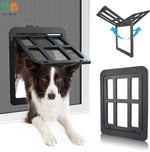 Dog Door for Sliding Door, Lockable Dog Screen Door with Magnetic Closure