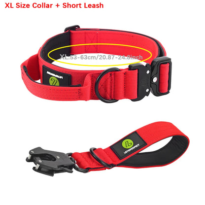 Quick Release Military Traffic Dog Leash with Heavy Duty Nylon Collar