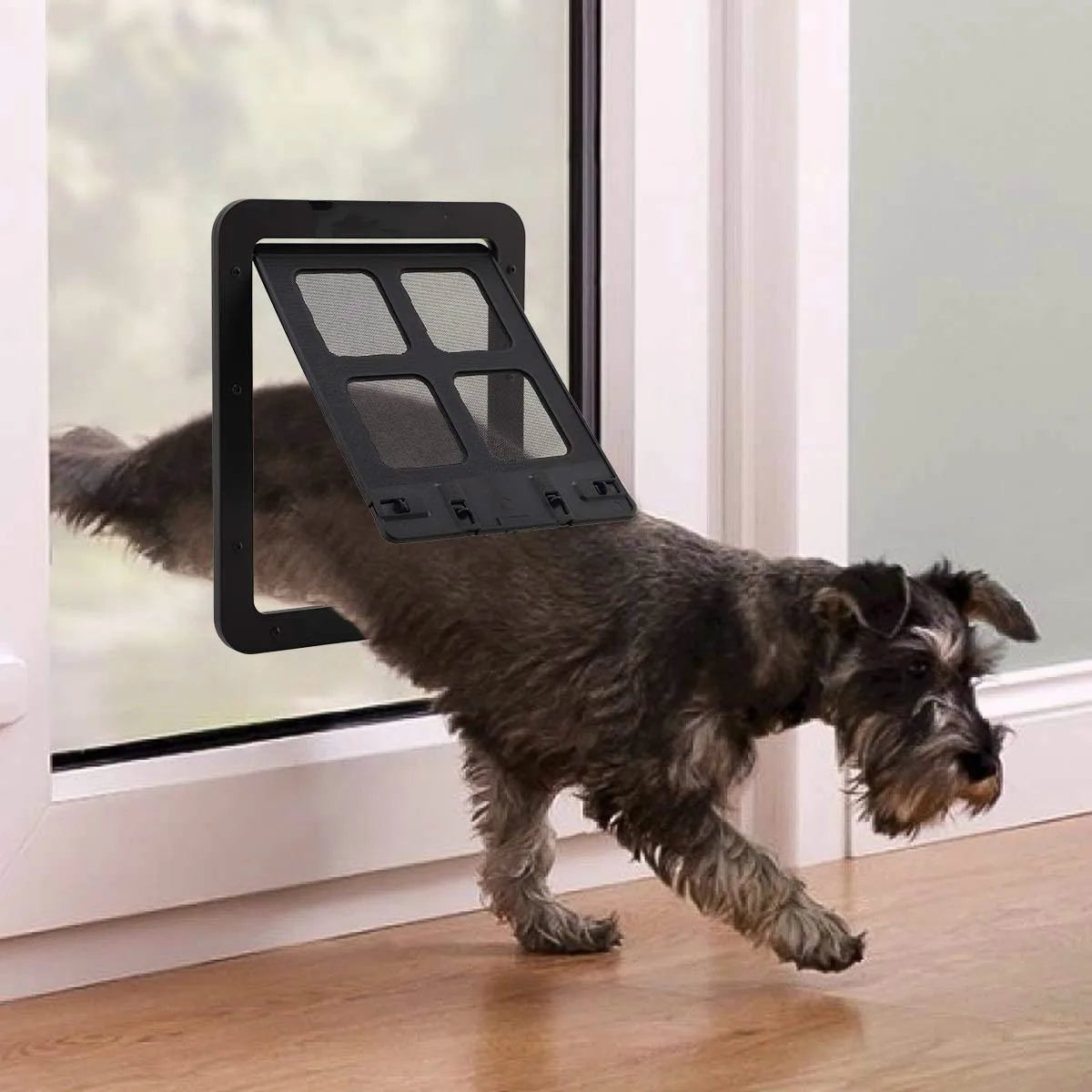 Pet Door with Safe Lockable Magnetic Screen