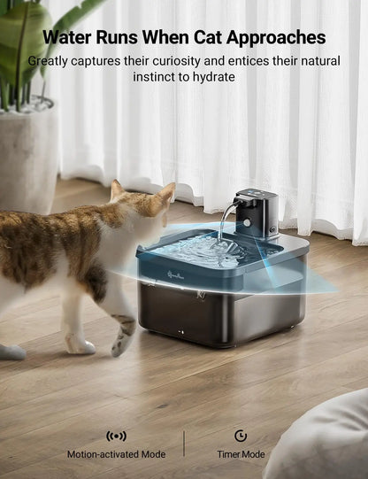 Battery-Operated Automatic Pet Water Dispenser with Motion Sensor