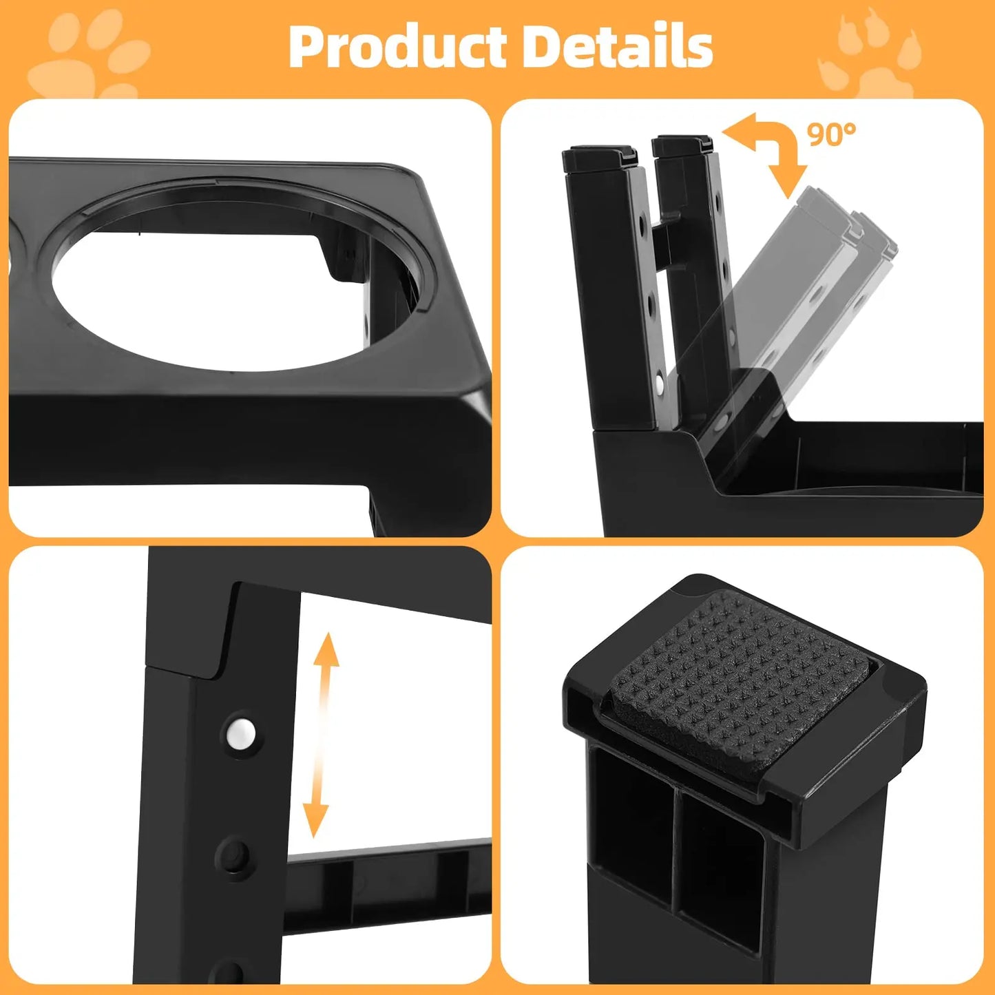 Elevated Pet Feeder Adjustable Height