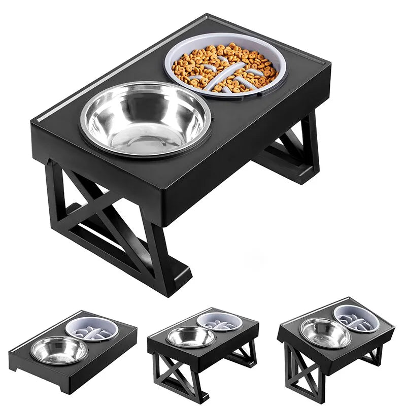 Double Elevated Bowls Stand