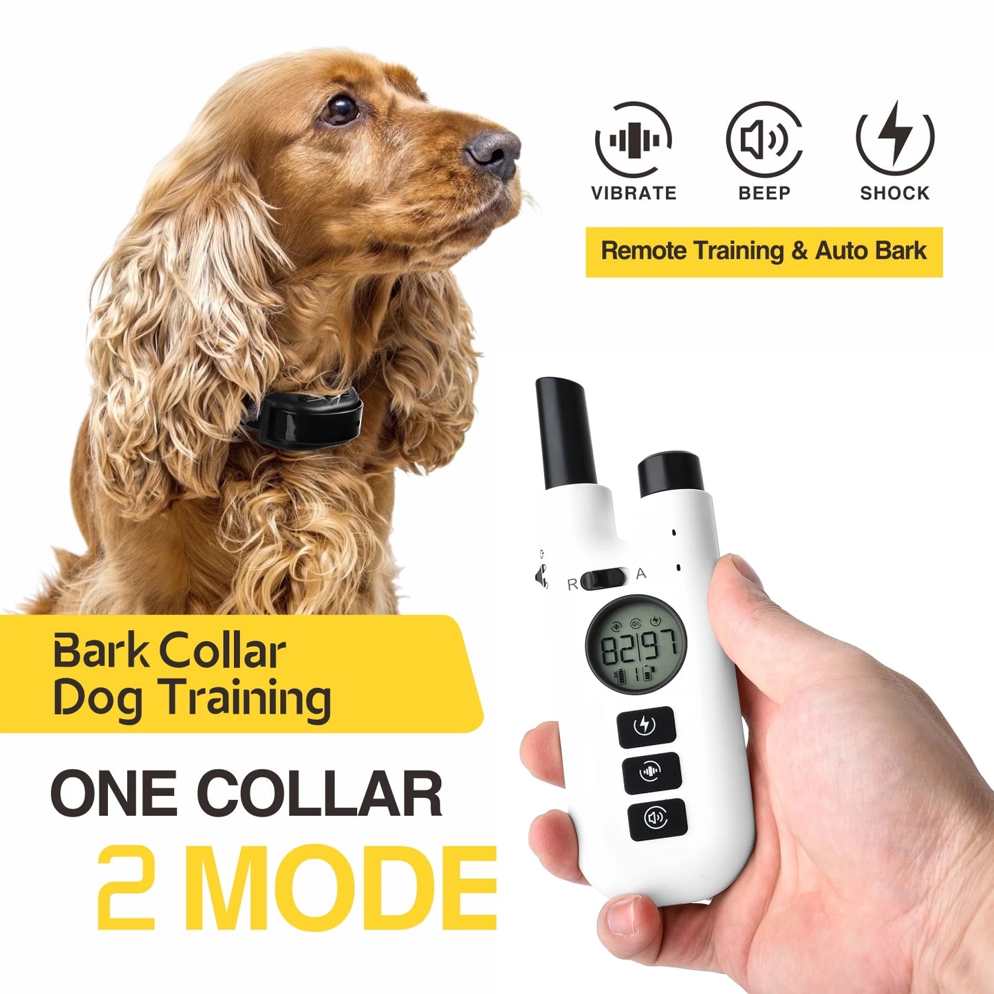 2-in-1 Dog Training and Anti-Bark Collar (Automatic and Manual Modes)