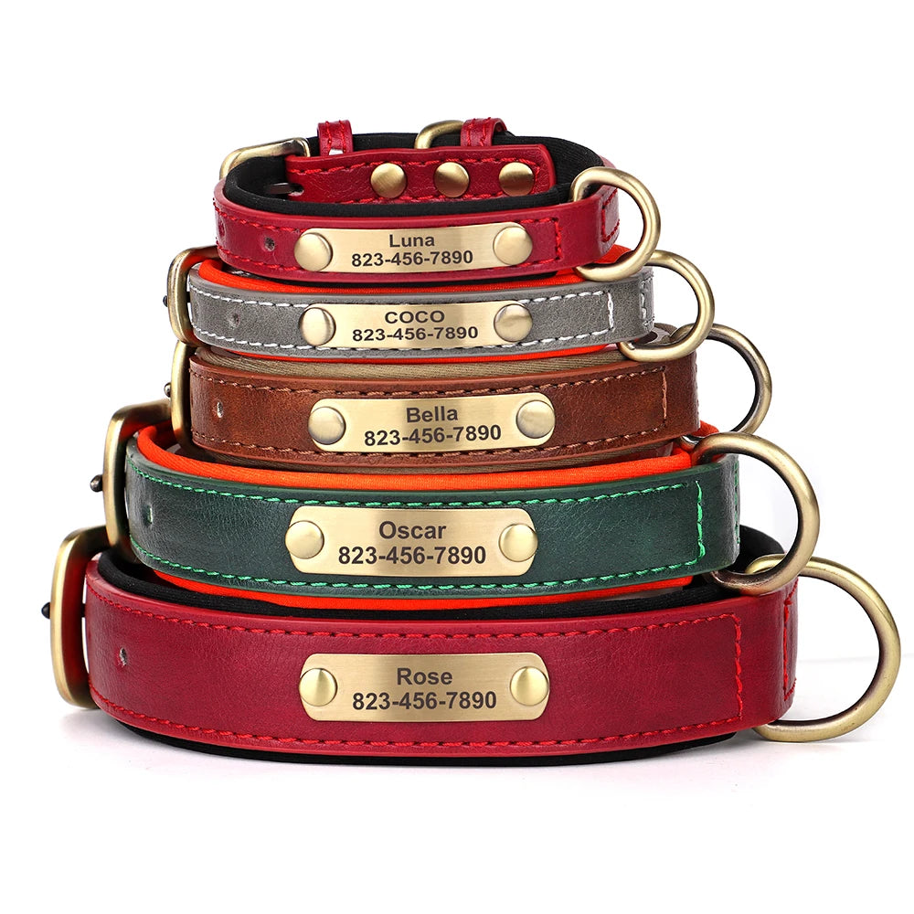 Personalised Dog Collar with PU Leather