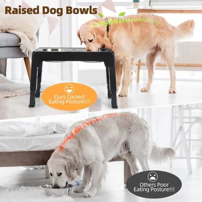 Elevated Pet Feeder Adjustable Height