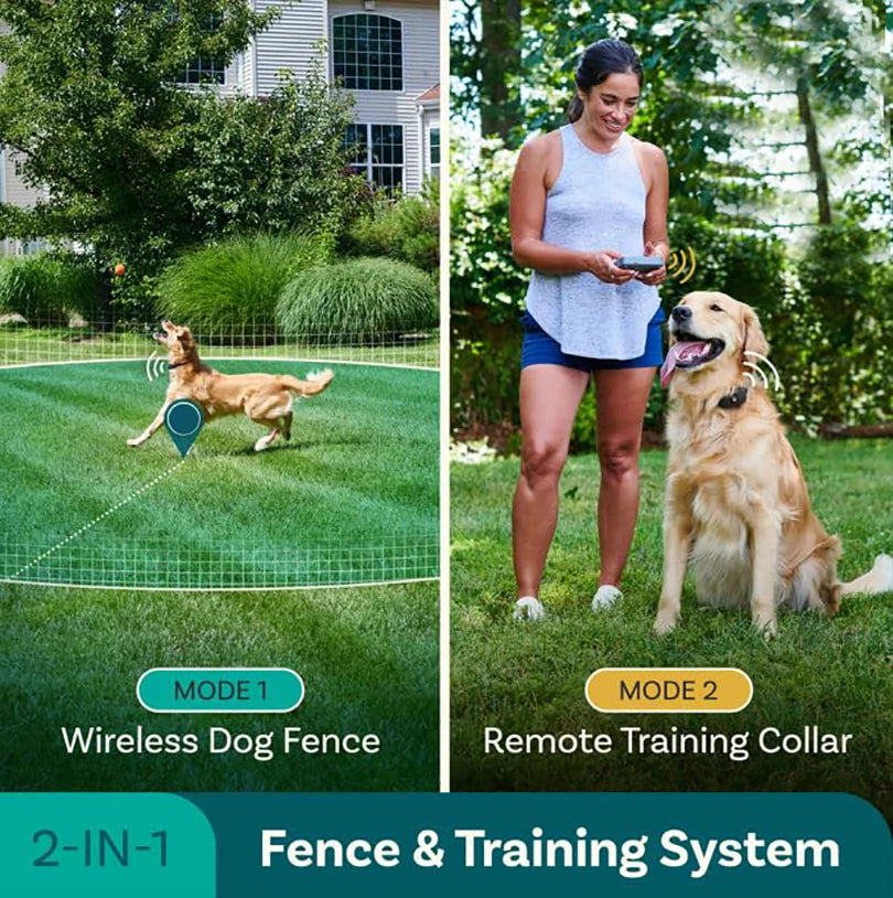 2-in-1 Electric Pet Wireless Fence and Dog Training Collar System
