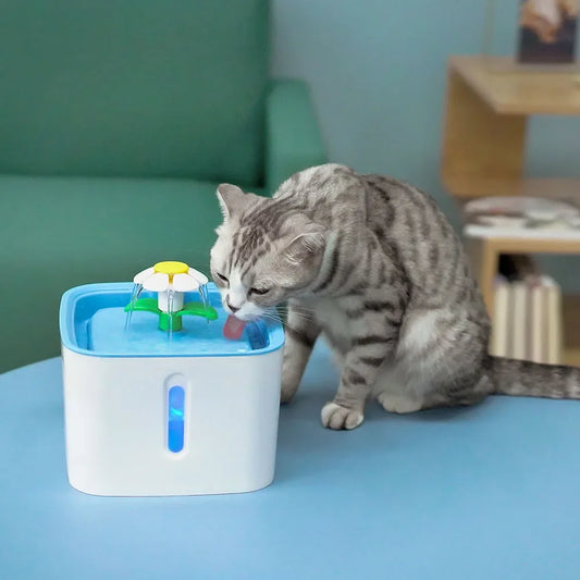 Automatic Pet Water Fountain with LED Indicator and Triple-Flow System