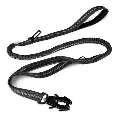 Reflective Shock Absorbing Pet Leash with Car Seatbelt for Large Dogs