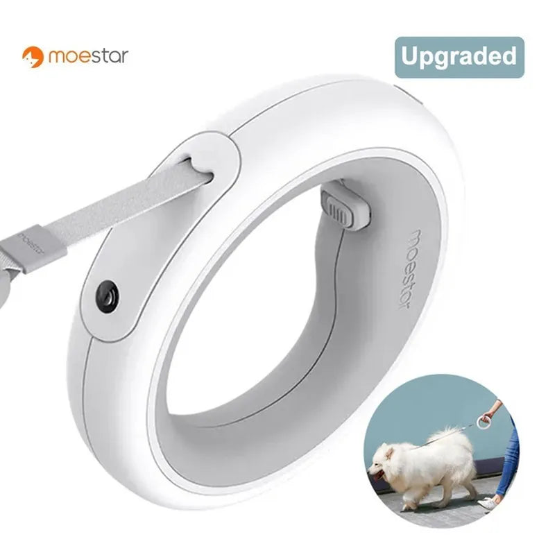 Moestar Retractable UFO Pet Leash with LED Light for Night Walks