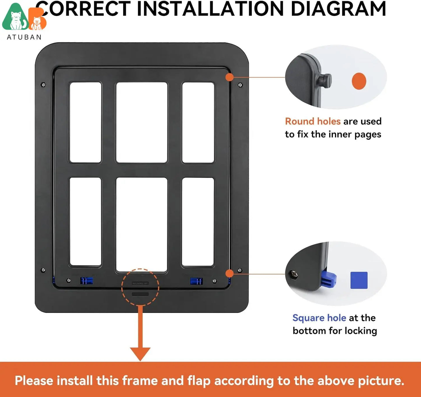 Dog Door for Sliding Door, Lockable Dog Screen Door with Magnetic Closure