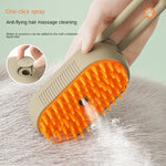 3-in-1 Pet Steam Massage Brush with handle