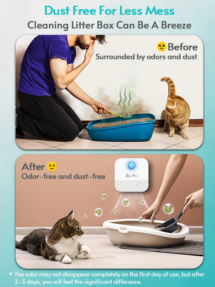 4000mAh Smart Cat Odour Purifier for Cat Litter Boxes and Dog Toilets