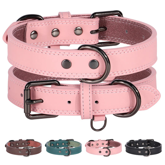 Adjustable PU Soft Leather Dog Collar