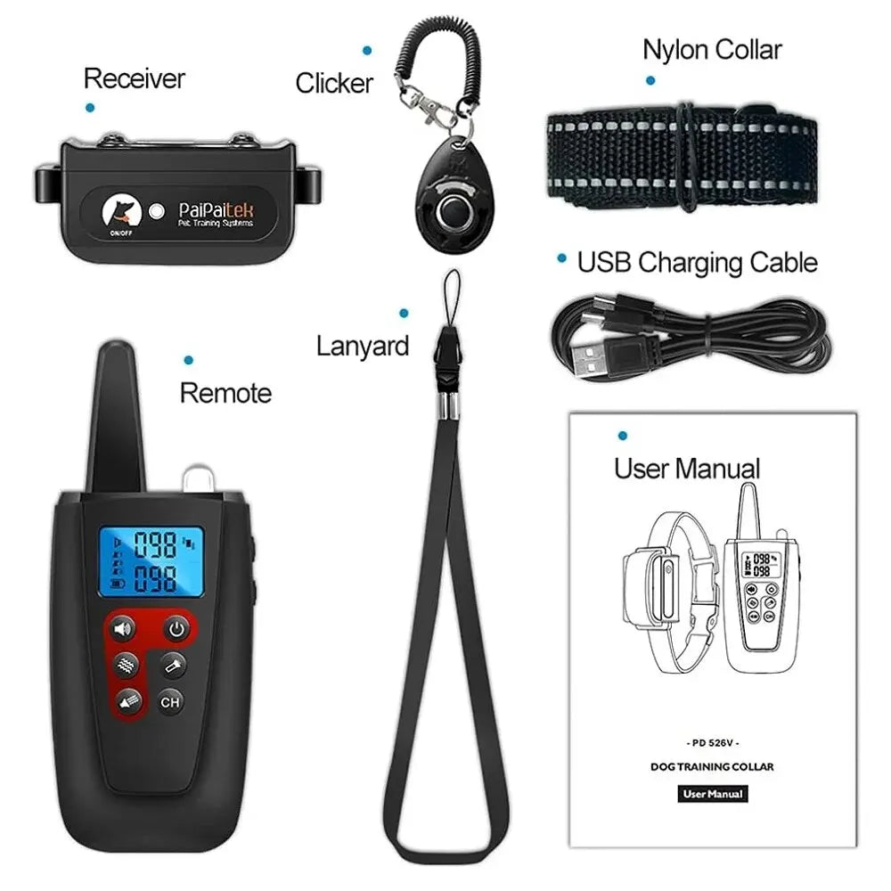 No Shock Electric Dog Training Collar + Clicker