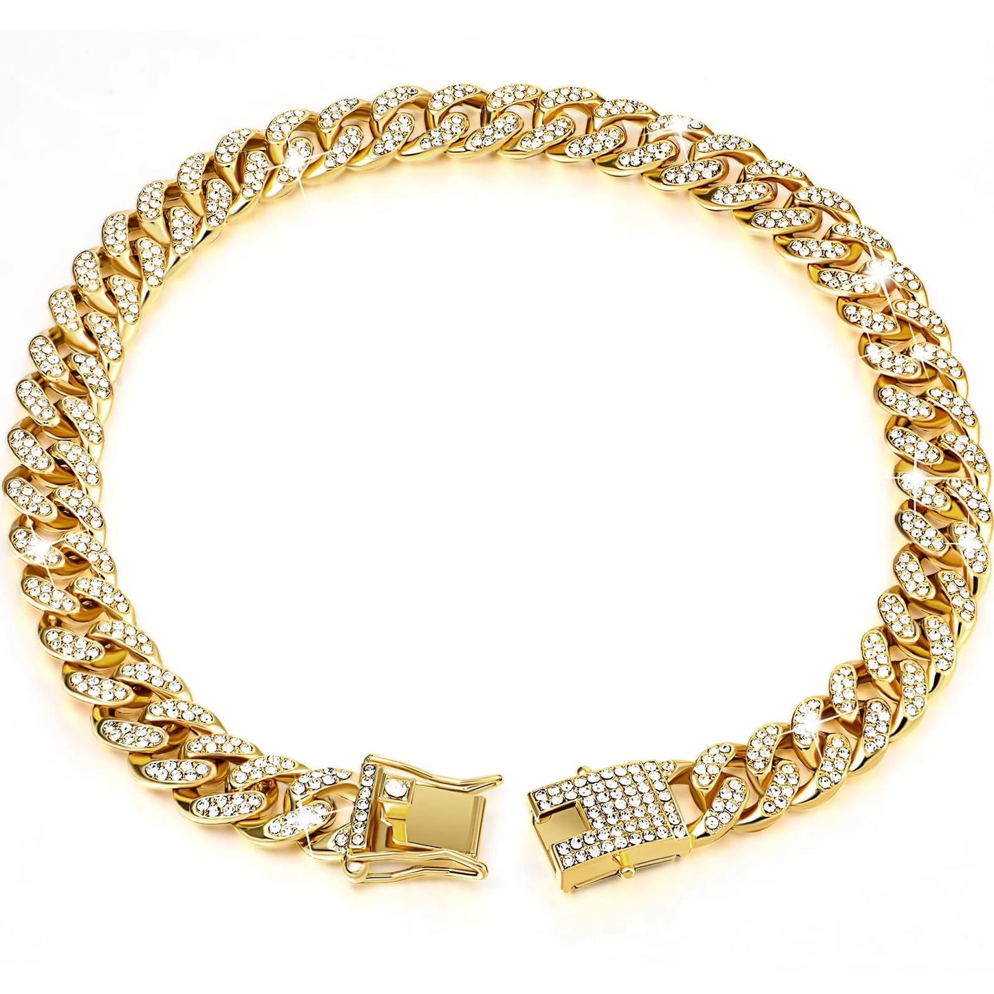 Rhinestone Chain Cuban Dog Collar