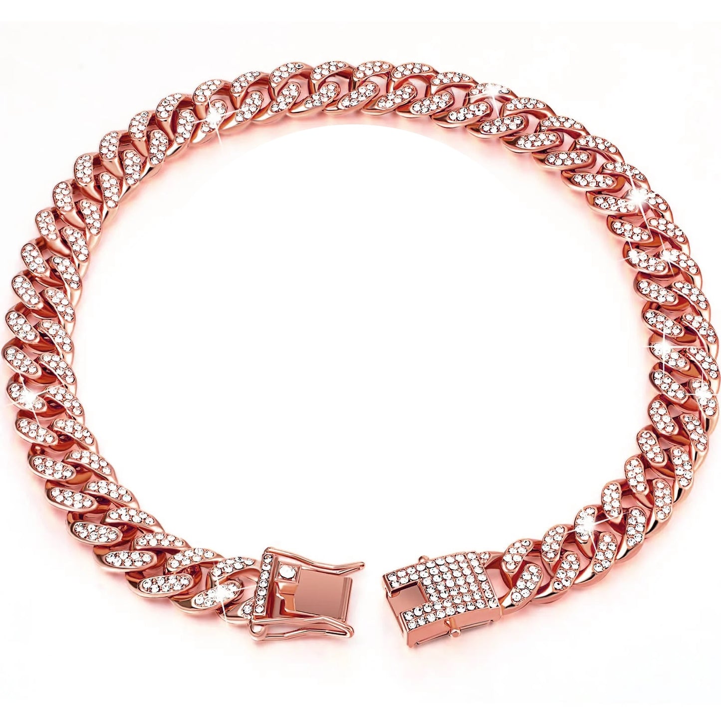 Rhinestone Chain Cuban Dog Collar