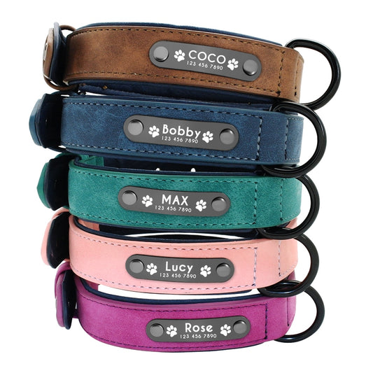 Soft Leather Personalised Dog Collar